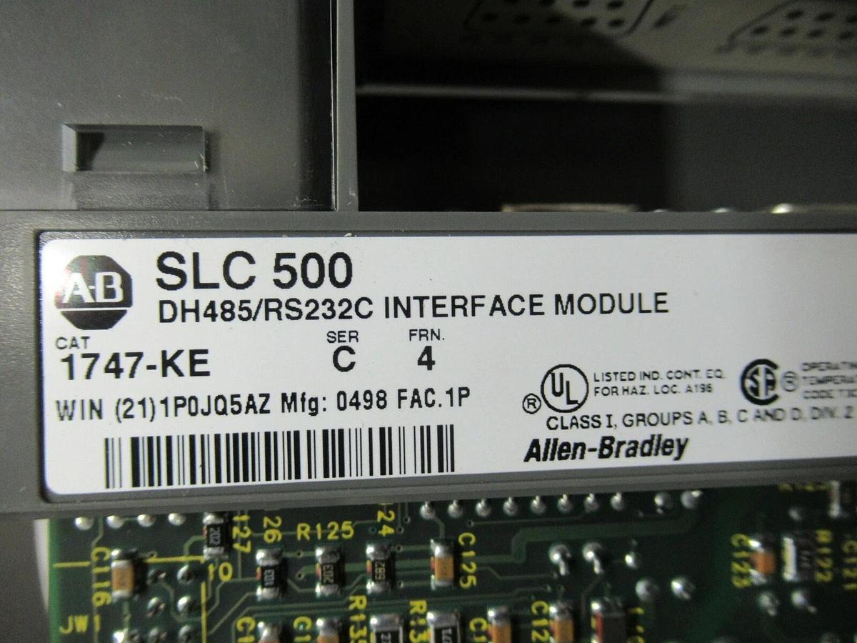 Used (RED) ALLEN BRADLEY SLC 500 DH485/RS232C INTERFACE MODULE 1747-KE SER. C FRN. 4