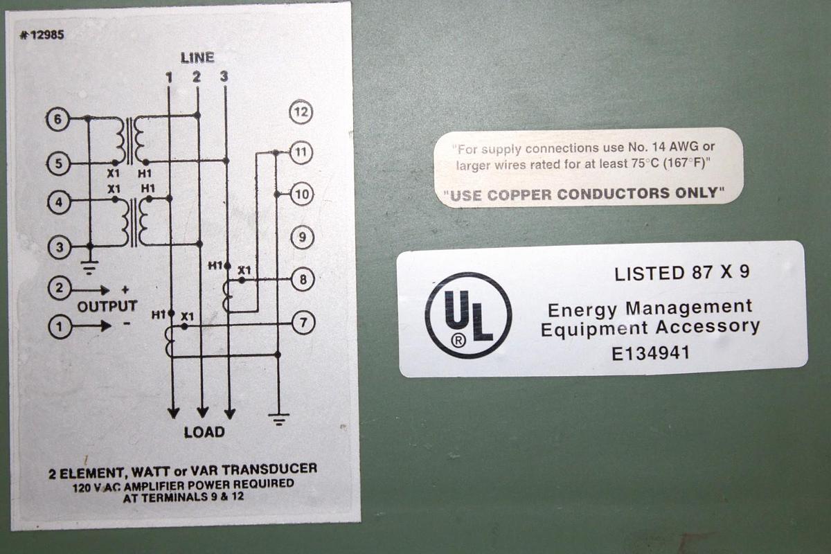 Used OHIO SEMITRONICS TRANSDUCER AGW-006E 600 VOLT 5 AMP 3-PHASE 3 WATT 4 KW
