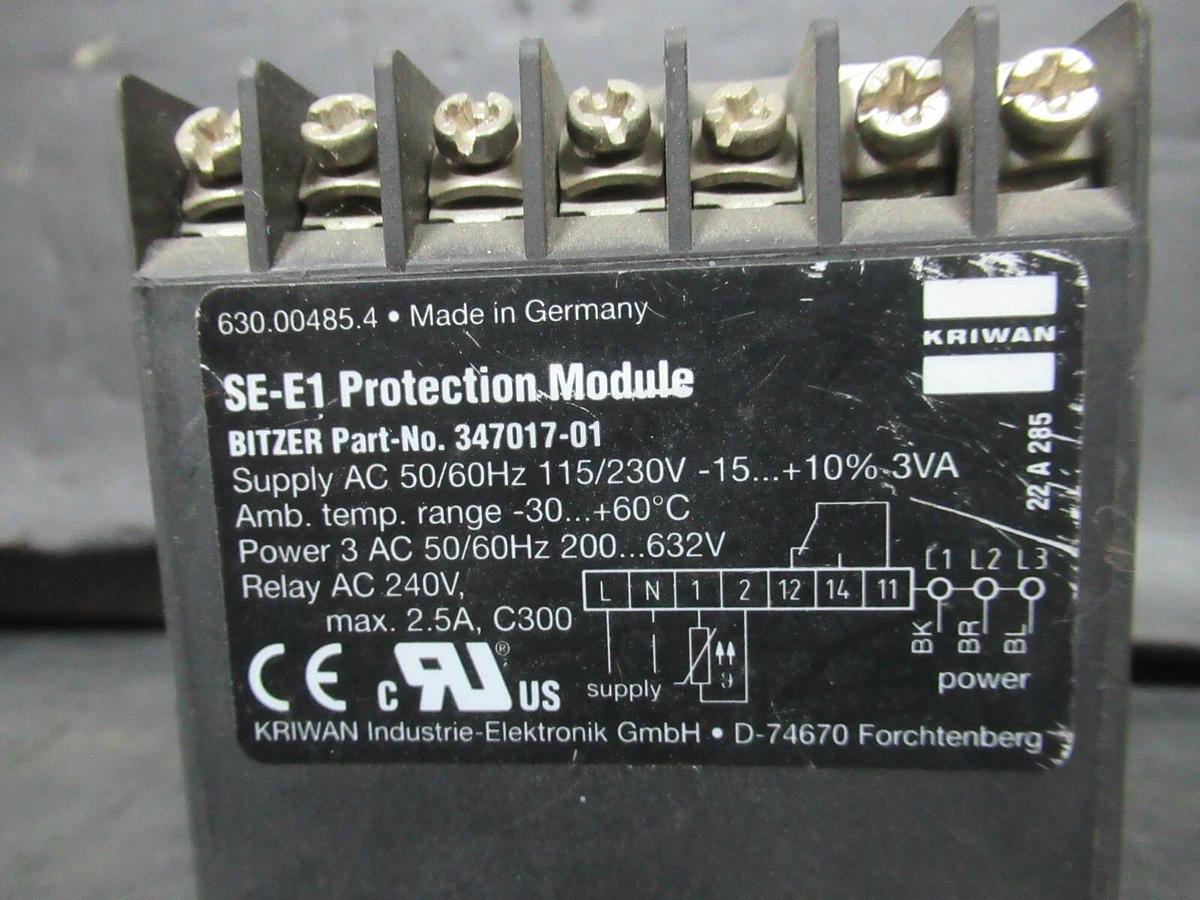 Used KRIWAN SE-E1 PROTECTION MODULE 347017-01 115/230 VAC @ 3 VA 50/60 HZ *WARRANTY*