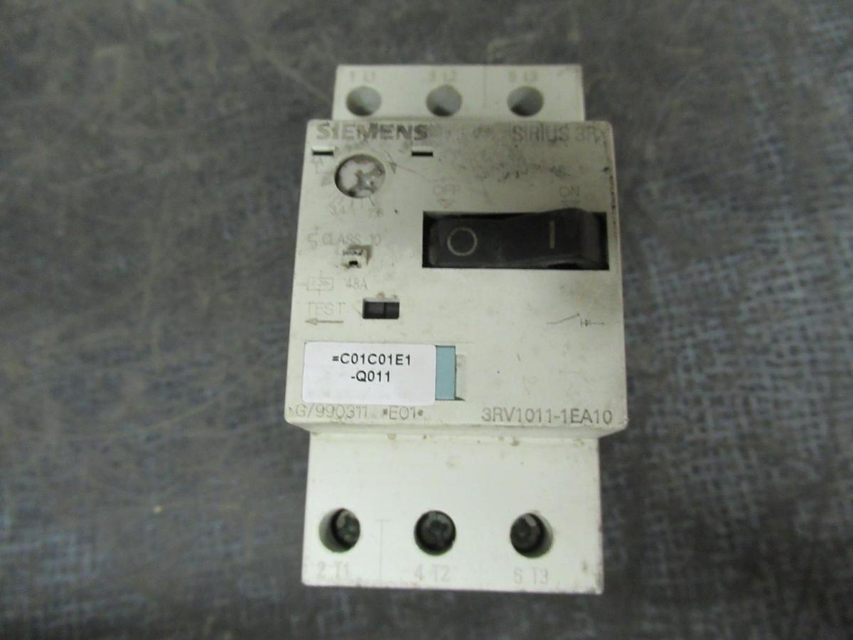 Used SIEMENS MANUAL MOTOR START 3RV1011-1EA10 600V 4A 3HP **WARRANTY INCLUDED**
