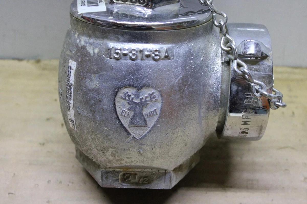 Used ELKHART BRASS U ANGLE FIRE HOSE VALVE 2.5" 15-31-SA 300 PSI **WARRANTY**