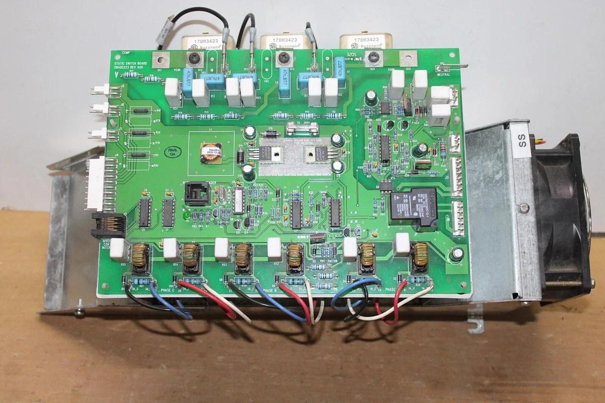 Used POWERWARE STATIC SWITCH BOARD 118400223 REV. A00 MODULE FOR UPS CABINET