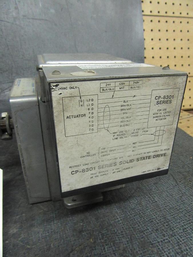 Used BARBER COLMAN MP-381-600-0-2 ACTUATOR 24V 2.2A 28W W/ CP-8301-024-1 DRIVE