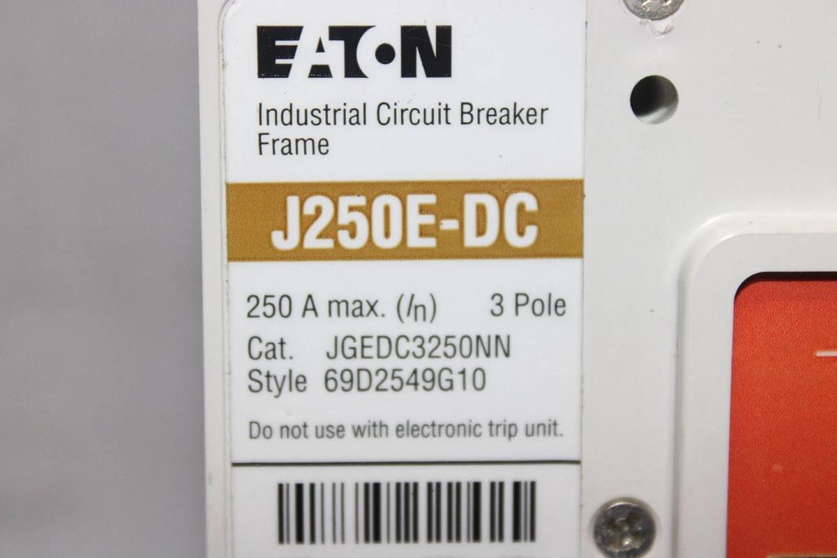 Used EATON DC CIRCUIT BREAKER JGEDC3250NN 250 AMP 3-POLE 600 VDC **WARRANTY**