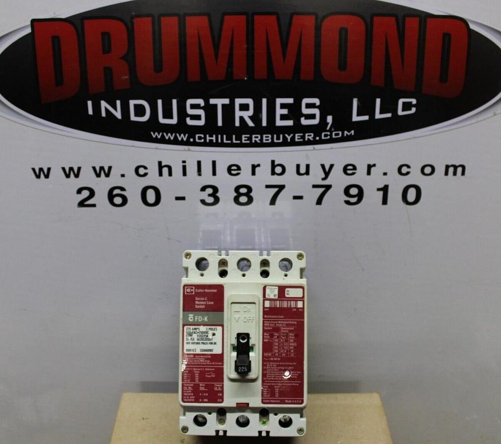 Used CUTLER HAMMER MOLDED CASE SWITCH FD3225K 225 AMP 600 VAC 3-POLE FD-K