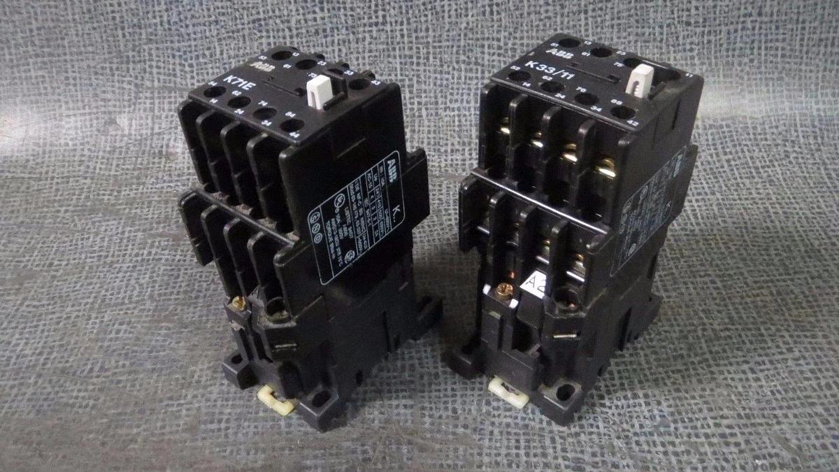 Used ABB CONTACTOR (1) 10 AMP 600 V 3 POLE WITH 110-127V COIL # K71E // # K33/11
