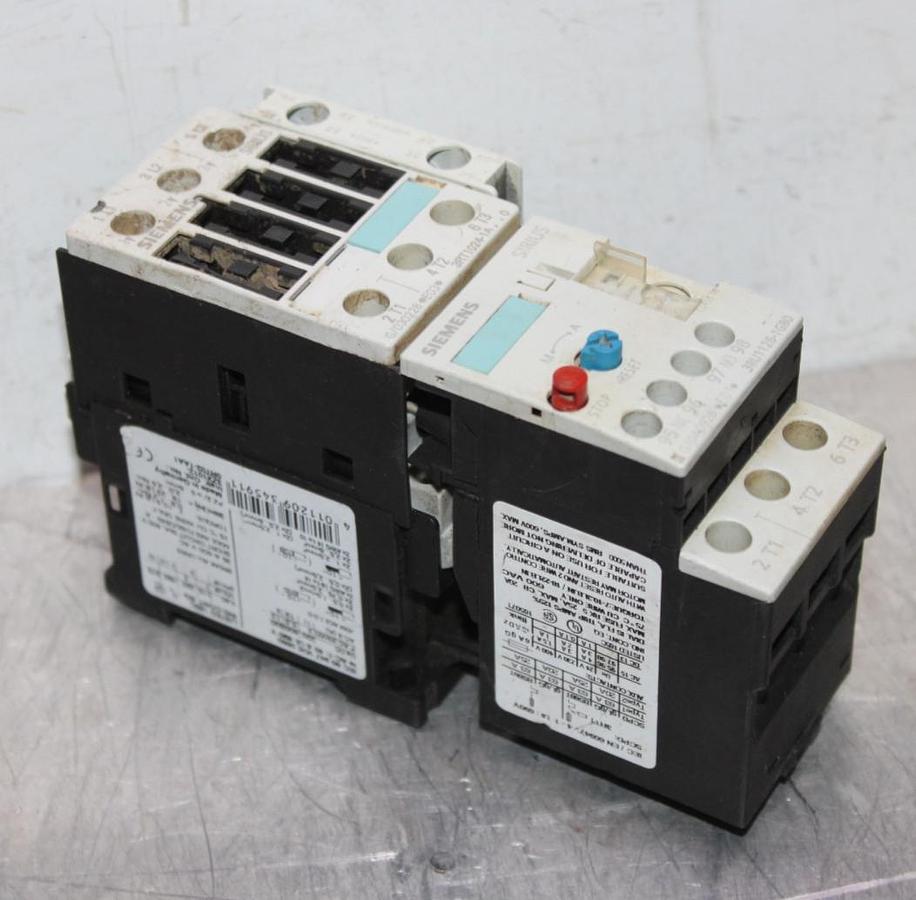 Used SIEMENS SIRIUS STARTER 3RT1024-1A..0 600 VOLT 35 AMP 10 HP W/ 3RU1126-1GB0