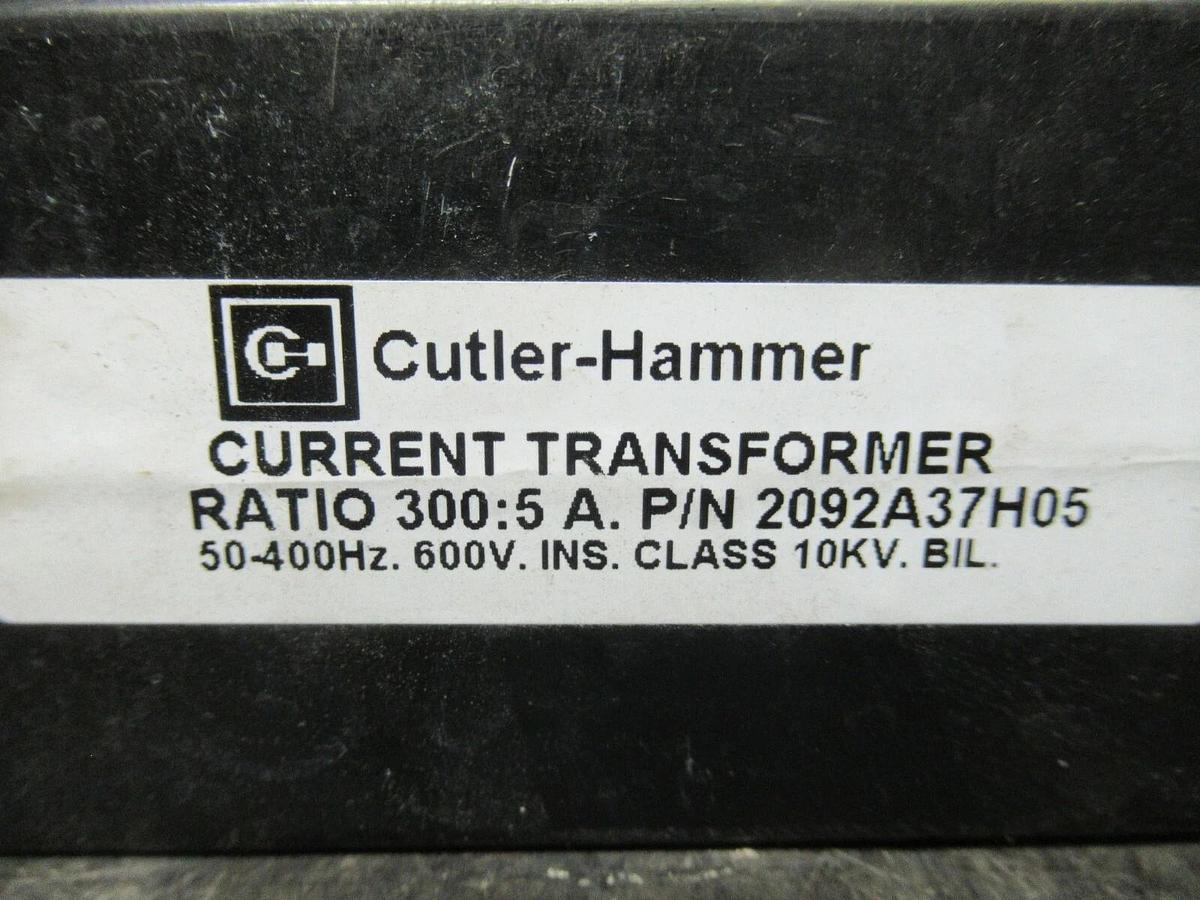 Used CUTLER HAMMER GROUND FAULT SENSOR 2092A37H05 RATIO: 300:5 **WARRANTY**