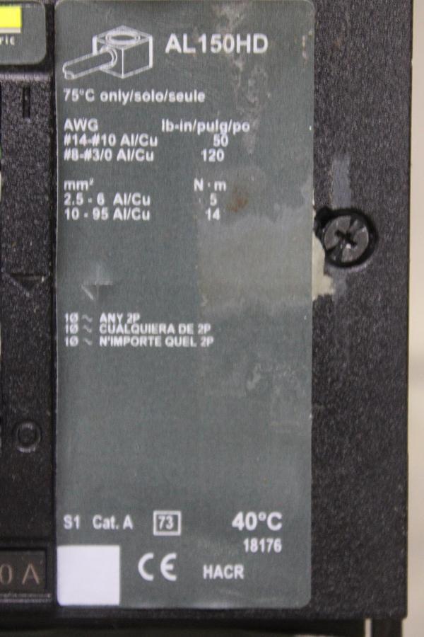 Used SQUARE D I-LINE CIRCUIT BREAKER FC34100 100 AMP 480 VAC 3-POLE