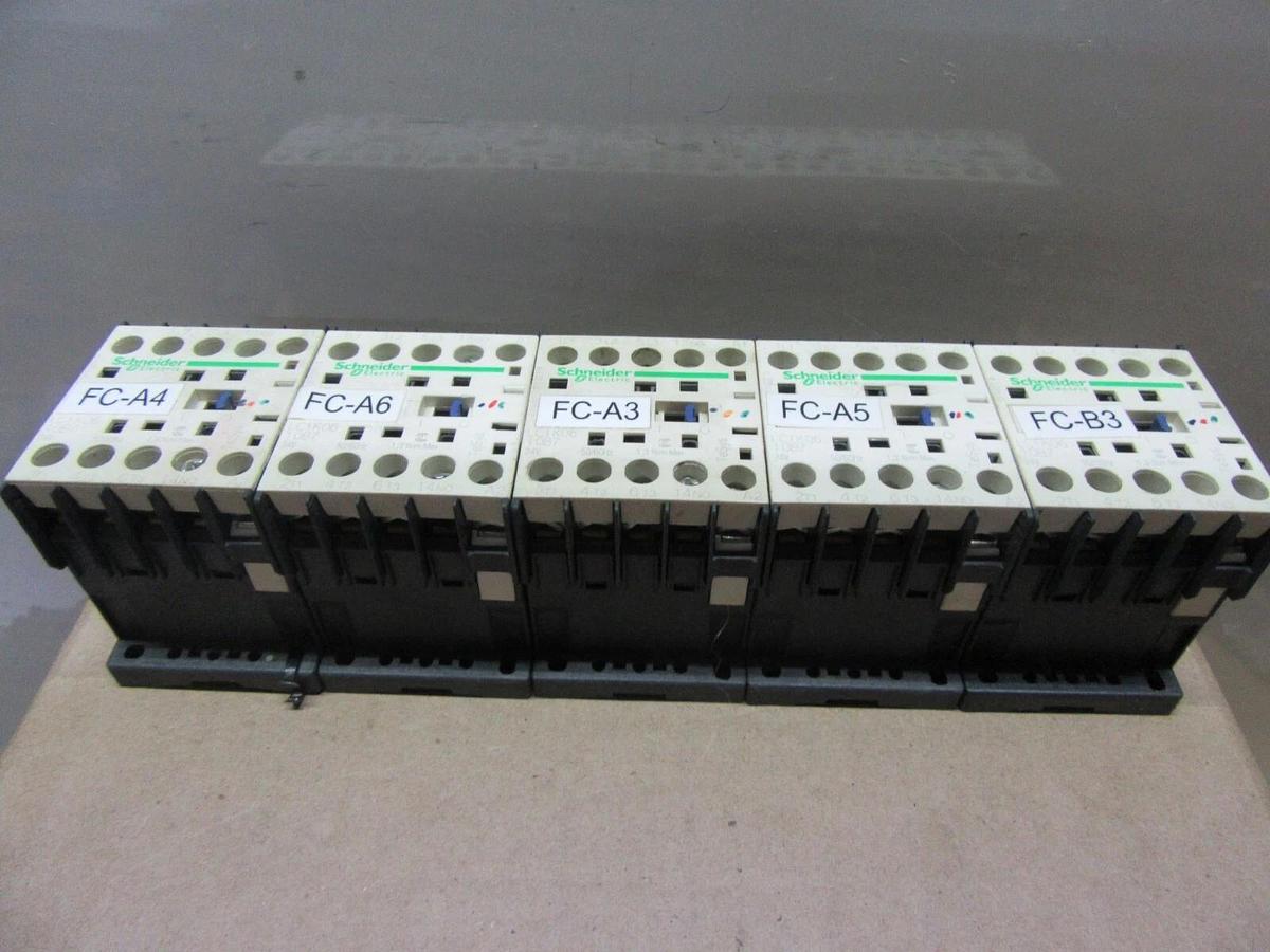 Used LOT OF 5 SCHNEIDER CONTACTOR LC1K06-10B7 600 VOLT 15 AMP 3-PHASE COIL: 24 VOLT