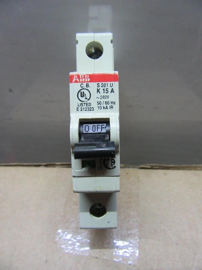 Used ABB S201-U-K15A 240 VOLT 15 AMP SINGLE POLE **WARRANTY INCLUDED**