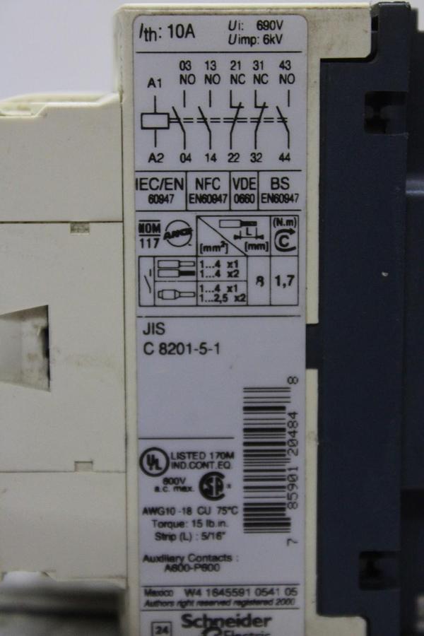 Used TELEMECANIQUE CONTACTOR CAD32 W/ TIME DELAY RELAY LADT2 0.1-30 SECOND DELAY