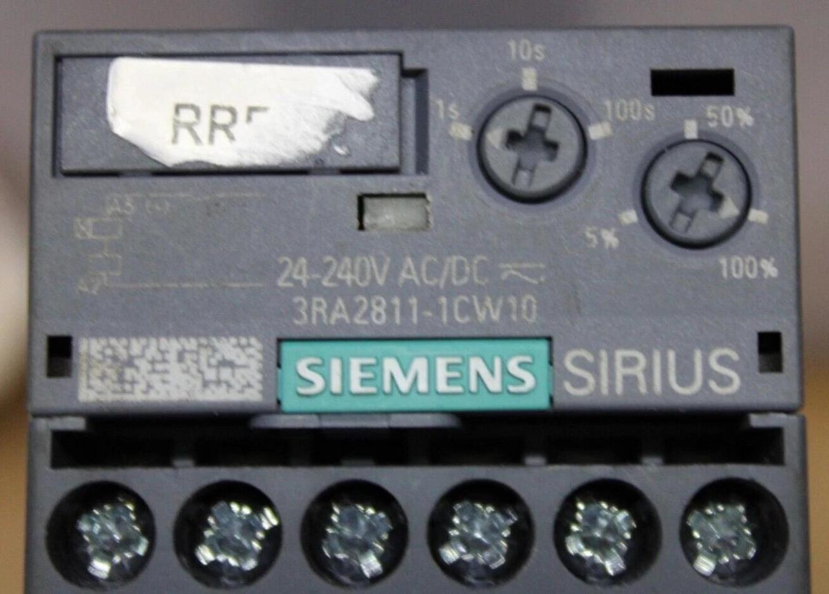Used SIEMENS SIRIUS CONTACTOR 3RT2016-1AB01 W/ 3RA2811-1CW10 TIME DELAY RELAY