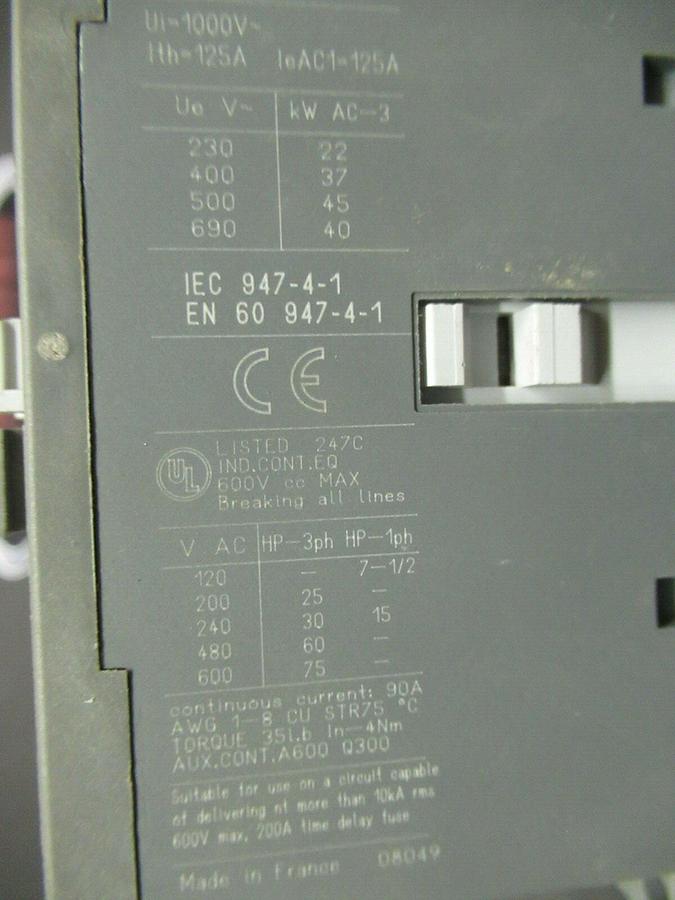 Used YORK CONTACTOR 024-31640-000 90 AMP 600 VAC 75 HP **WARRANTY INCLUDED!**
