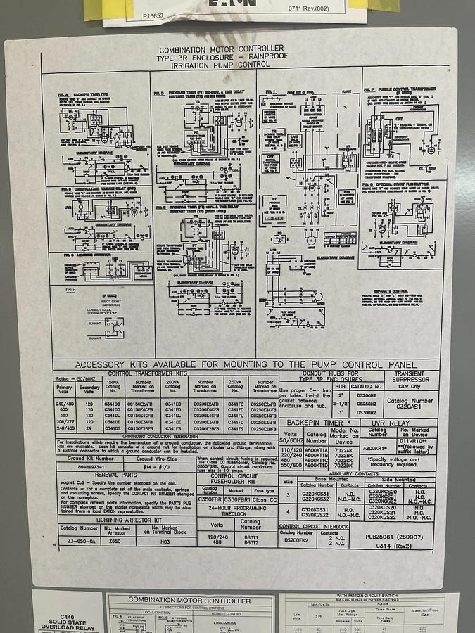 Used NEW SURPLUS EATON NEMA 3R COMBO STARTER ECN5442CAJ R63/F SIZE 4 STARTER