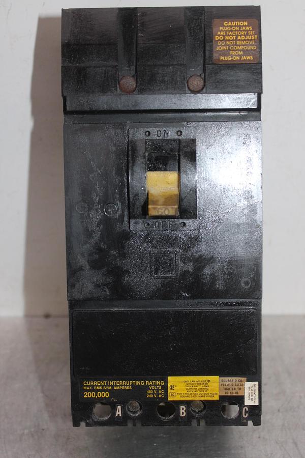 Used SQUARE D I-LINE CIRCUIT BREAKER KC34225 SERIES 2 225 AMP 480 VAC 3-POLE