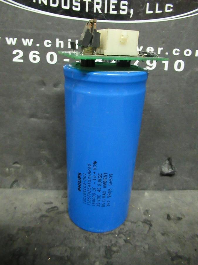Used PHILLIPS 101073142-001 REV B BOARD 120104103-001 150000 uF 35 VDC CAPACITOR