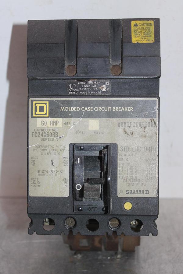 Used SQUARE D I-LINE CIRCUIT BREAKER FC34050 SERIES 3 50 AMP 480 VAC 3-POLE