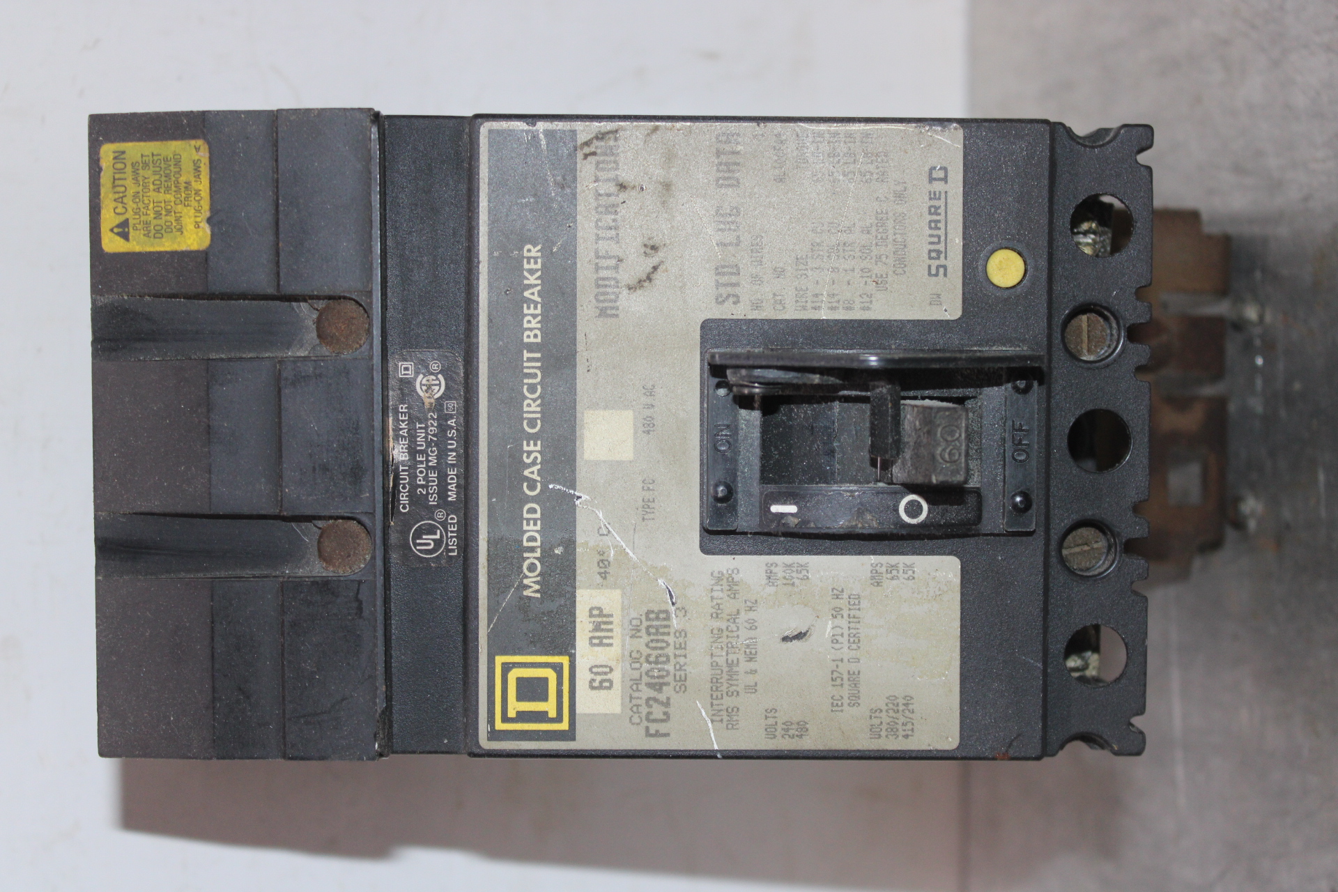 Used SQUARE D I-LINE CIRCUIT BREAKER FC34050 SERIES 3 50 AMP 480 VAC 3-POLE