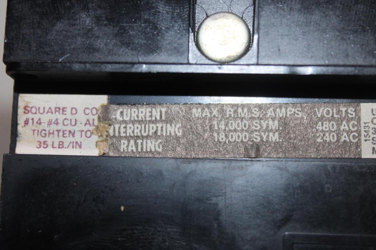 Used SQUARE D I-LINE CIRCUIT BREAKER KA36250 SERIES 2 250 AMP 600 VAC 3-POLE