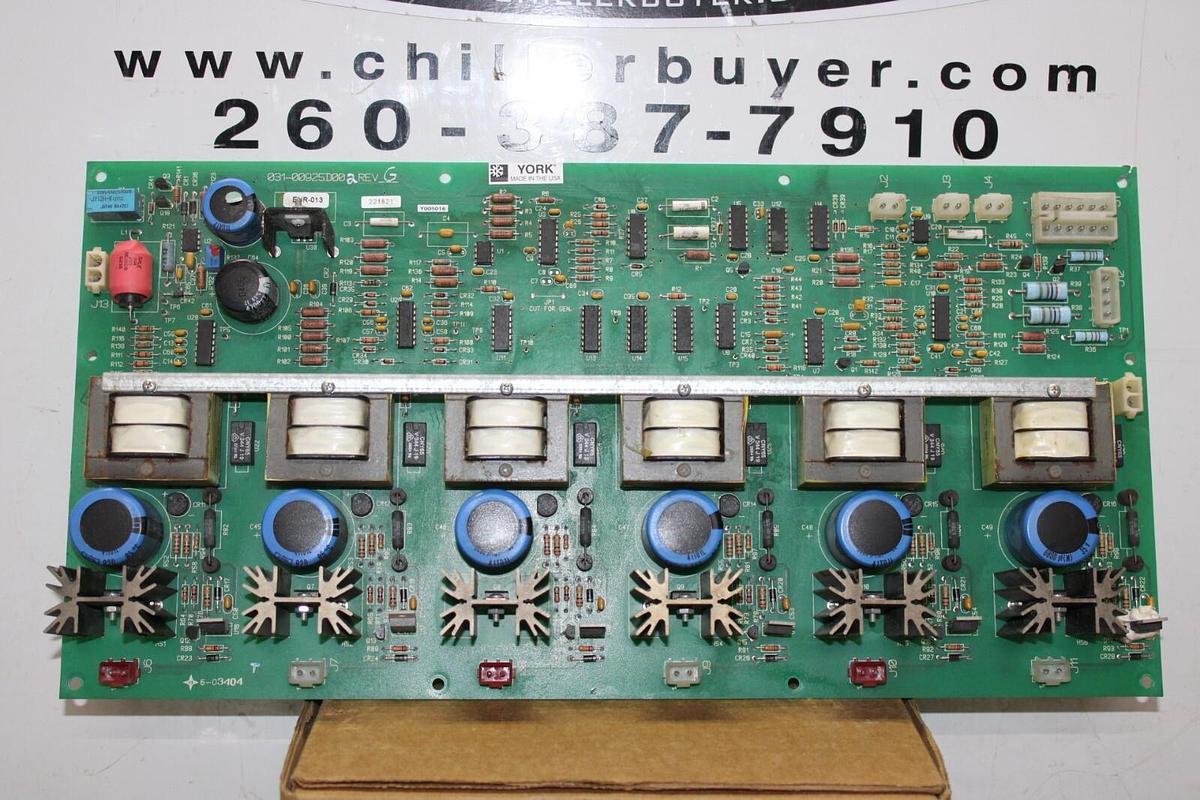 Used YORK HVAC CHILLER STARTER CIRCUIT BOARD 031-00925D002 REV. G *WARRANTY INCLUDED*