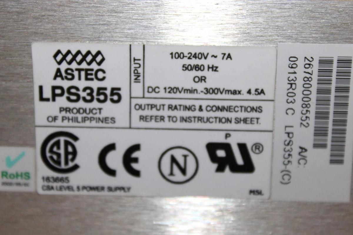 Used ASTEC POWER SUPPLY MODULE LPS355 INPUT: 240 VAC 7 AMP **WARRANTY**