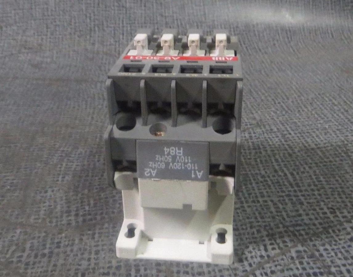 Used LOT OF 4 ABB CONTACTOR 21 AMP 600 VAC 110-120V COIL 7.5 HP  MODEL: A9-30-01