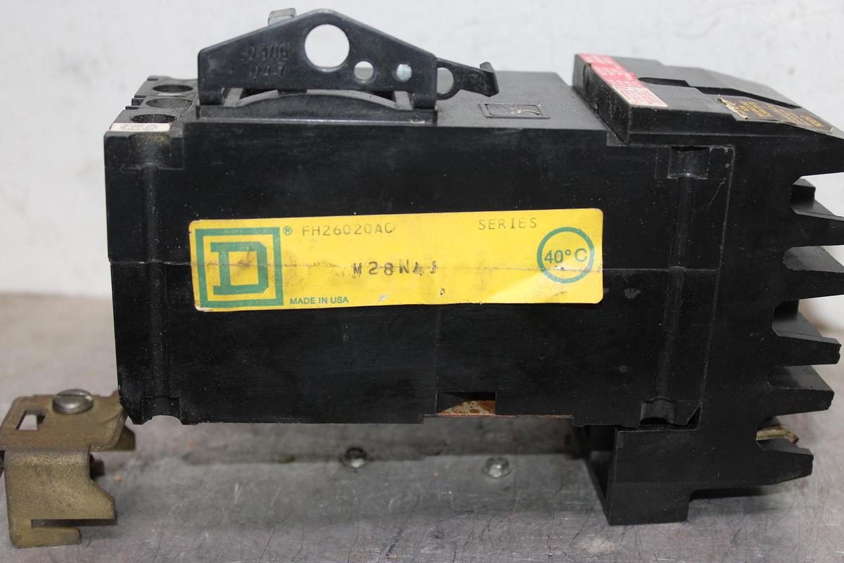 Used SQUARE D I-LINE CIRCUIT BREAKER FH36020 20 AMP 600 VOLT 3-POLE