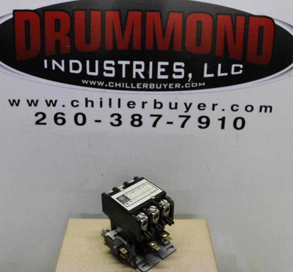 Used GENERAL ELECTRIC CONTACTOR CR353AD3BH1BD 40 AMP 600 VAC 3-POLE VOIL: 24V