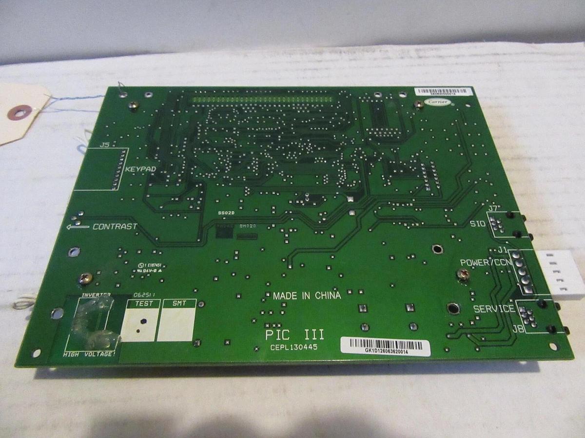 Used CARRIER PIC III COMFORT DISPLAY SCREEN CEPL130445 WITH BLEMISH **WARRANTY**