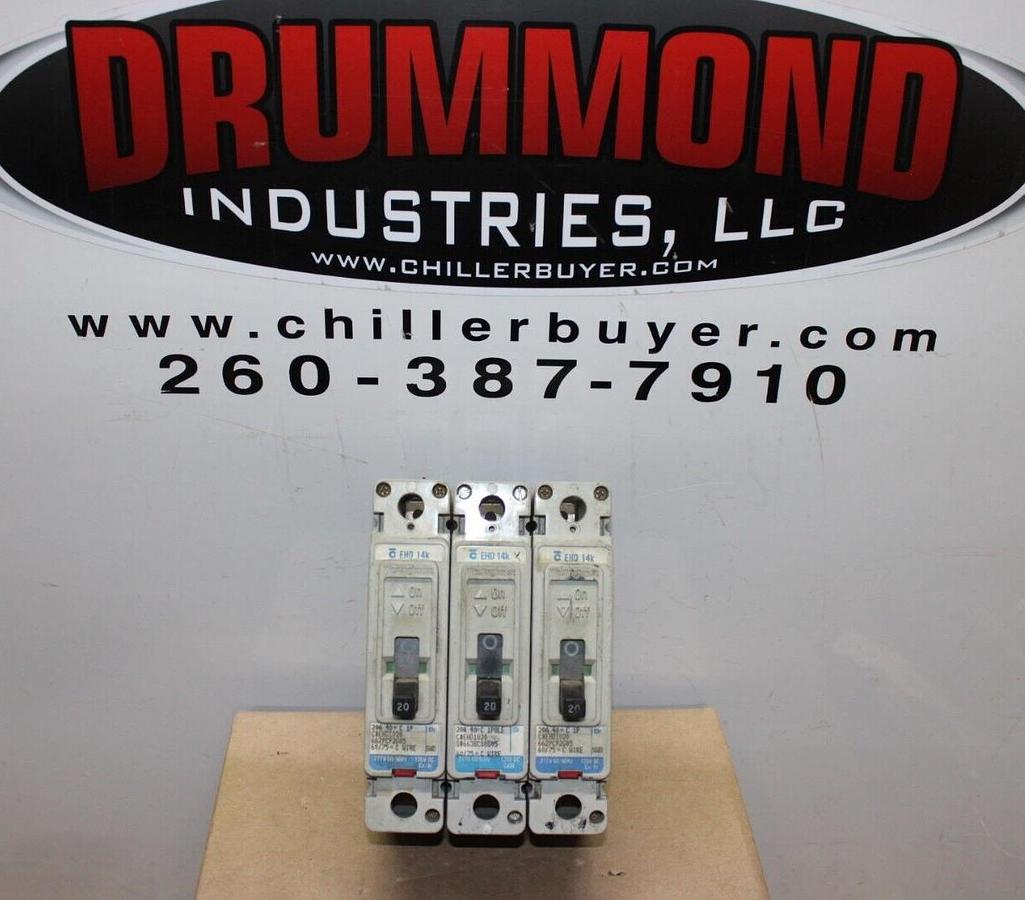 Used LOT OF 3 WESTINGHOUSE EHD1020 20 AMP 277 VAC SINGLE POLE *WARRANTY*