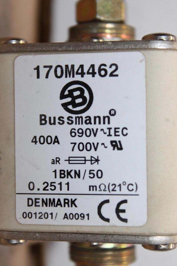Used BUSSMANN SQUARE BODY FUSE 170M4462 400 AMP 700 VAC **WARRANTY INCLUDED**