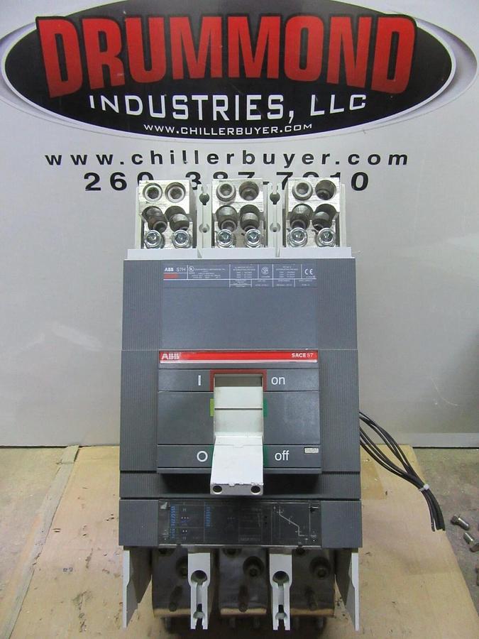 Used ABB CIRCUIT BREAKER SACE S7 S7H 1000 AMP 600 VAC W/ AUXILIARY SWITCH & SHUNT
