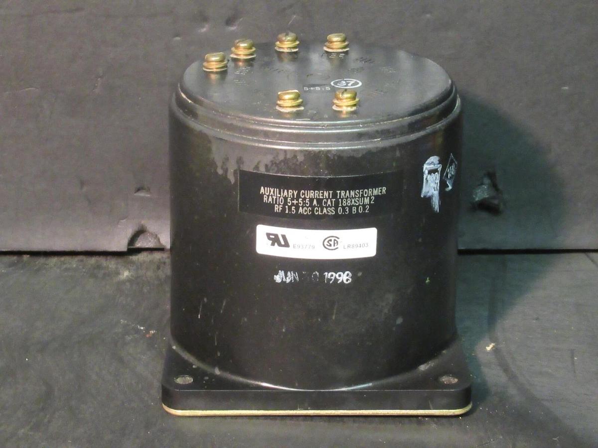 Used INSTRUMENT TRANSFORMERS 188XSUM2 AUXILIARY CURRENT TRANSFORMER RATIO 5+5:5 AMP