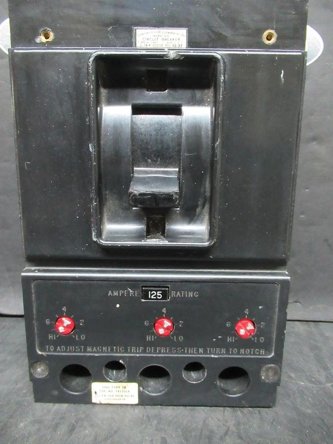 Used WESTINGHOUSE AB DE-ION BREAKER JA3125 125 AMP 600 VAC 3-POLE 4560988G15