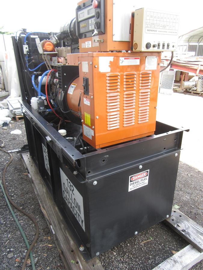 Used 30 KW DIESEL GENERATOR GENERAC 120/240 VOLT SINGLE PHASE 569 HOURS VIDEO WE SHIP