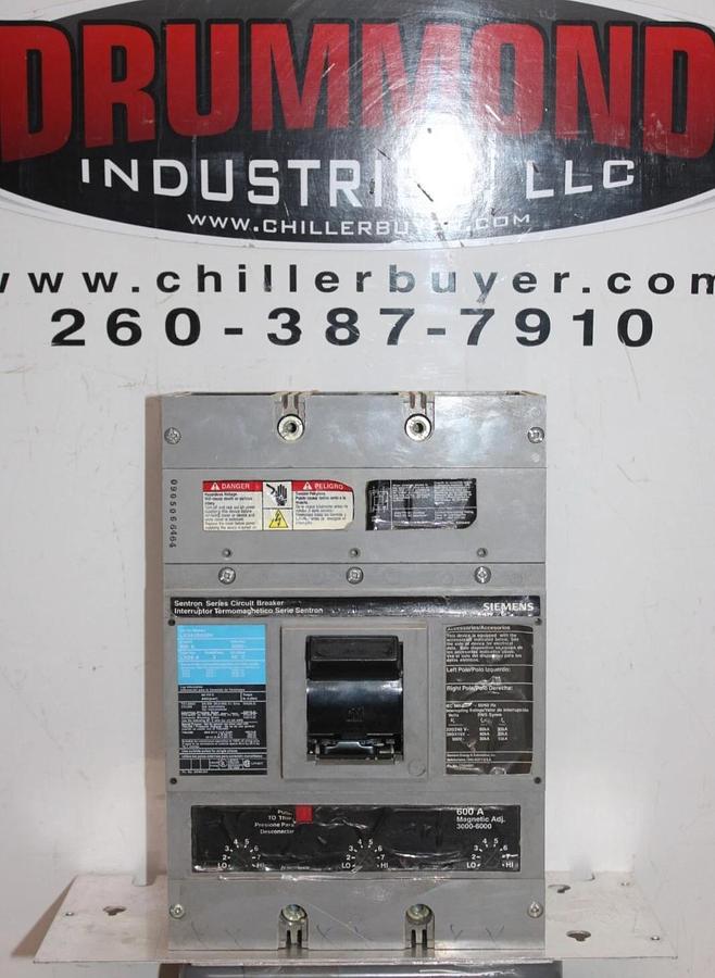 Used SIEMENS SENTRON CIRCUIT BREAKER JXD3B600H 600 AMP 600 VAC 3-POLE JXD6-A