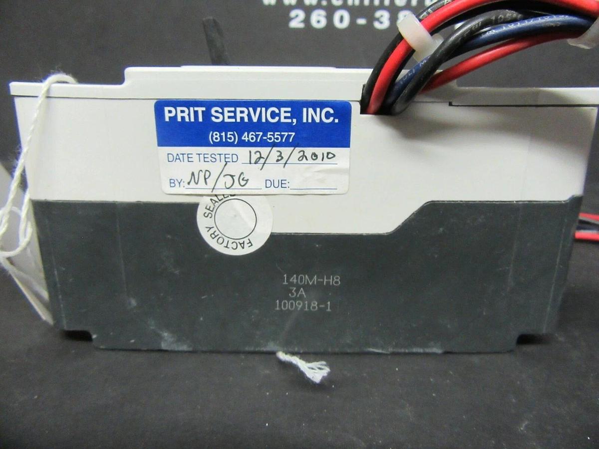 Used 3 AMP ALLEN BRADLEY 140M-H8 BREAKER 140M-H8P-B30 3 POLE 480 VAC W/ SHUNT TRIP