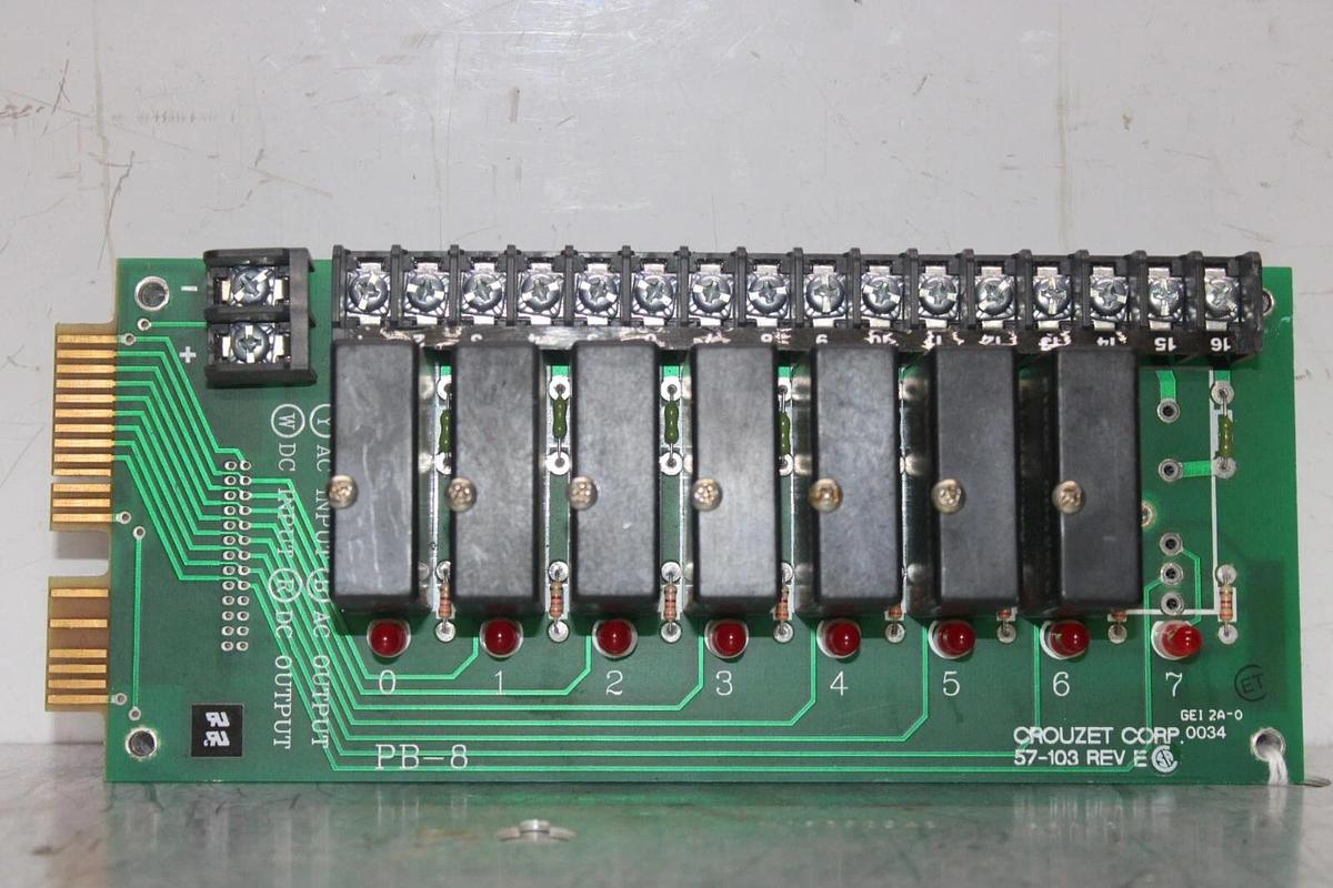 Used CROUZET RELAY CIRCUIT BOARD 57-103 REV. E **WARRANTY INCLUDED**