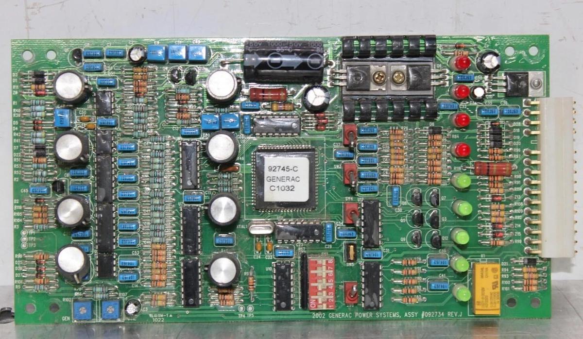Used GENERAC POWER SYSTEMS CIRCUIT BOARD 092734 REV. J 92745-C **WARRANTY**