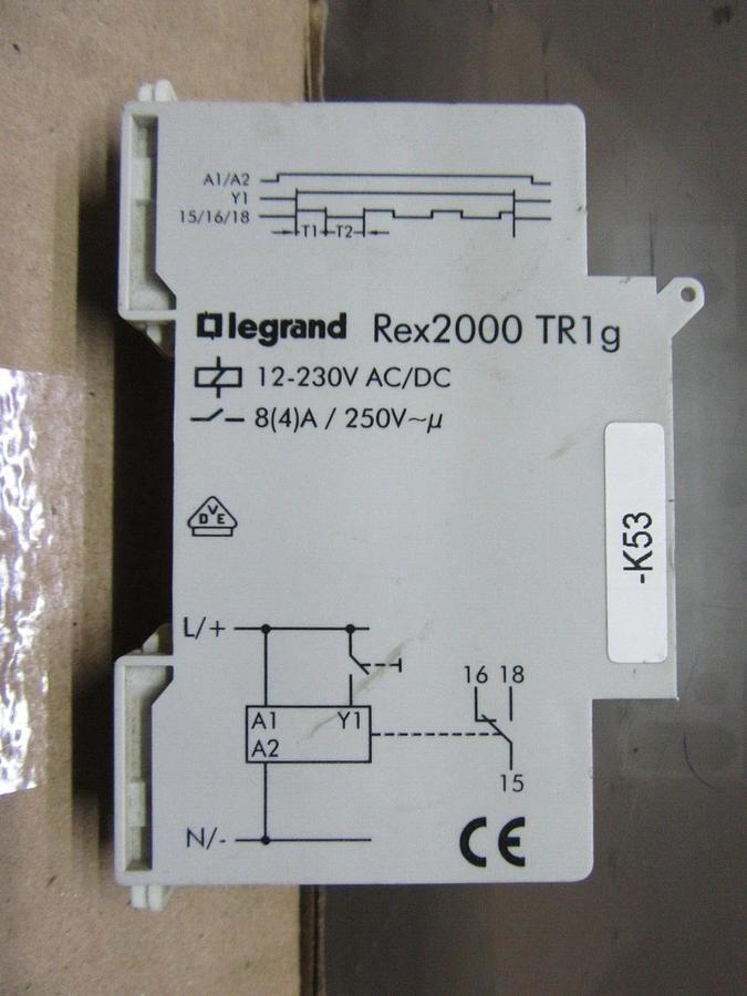 Used LEGRAND TIME DELAY RELAY REX2000 TR1G 230 VOLT 8 AMP **WARRANTY**