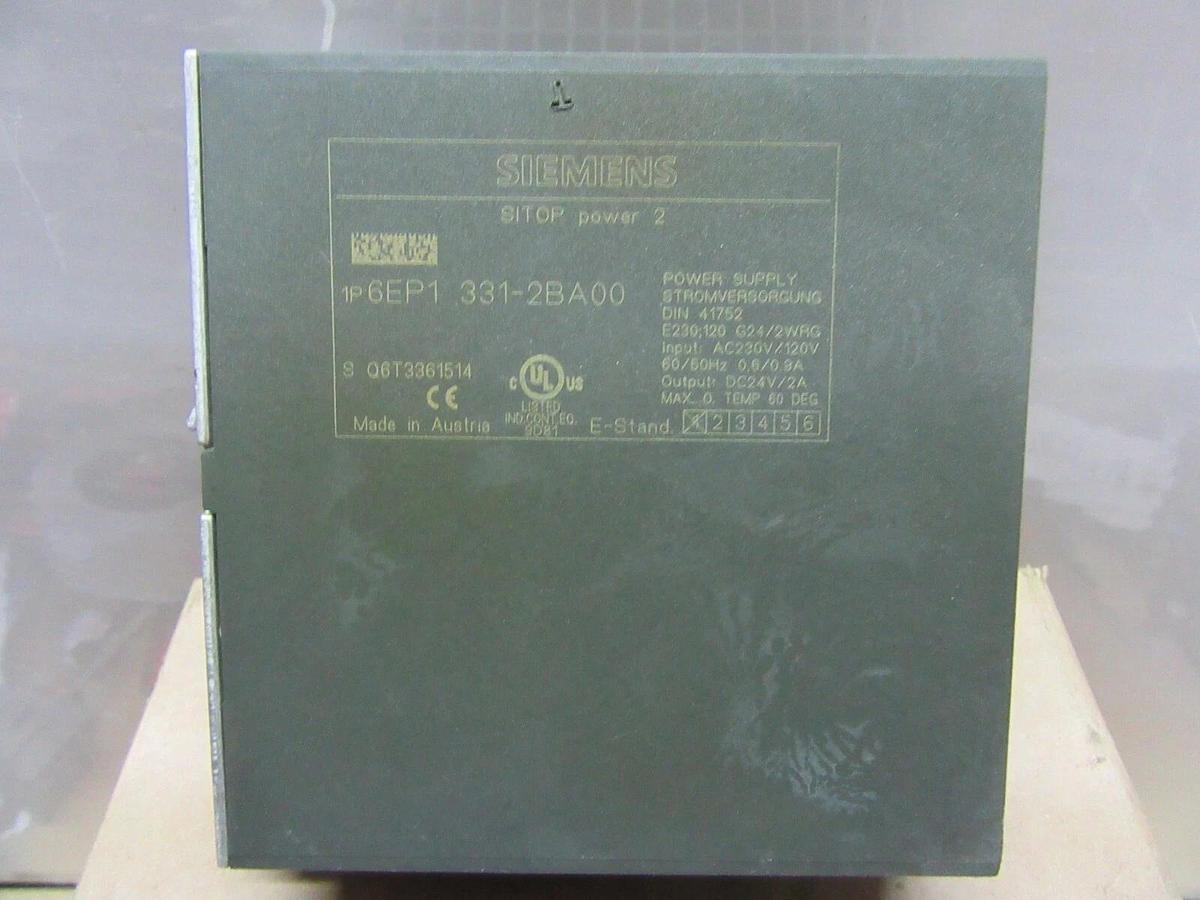 Used SIEMENS SITOP POWER 2 POWER SUPPLY 6EP1-331-2BA00 230 VAC IN 24 VDC OUT