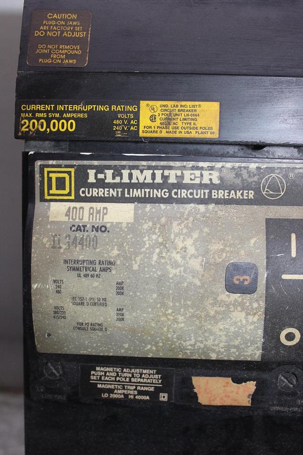 Used SQUARE D I-LINE CIRCUIT BREAKER IF34060 60 AMP 480 VAC 3-POLE