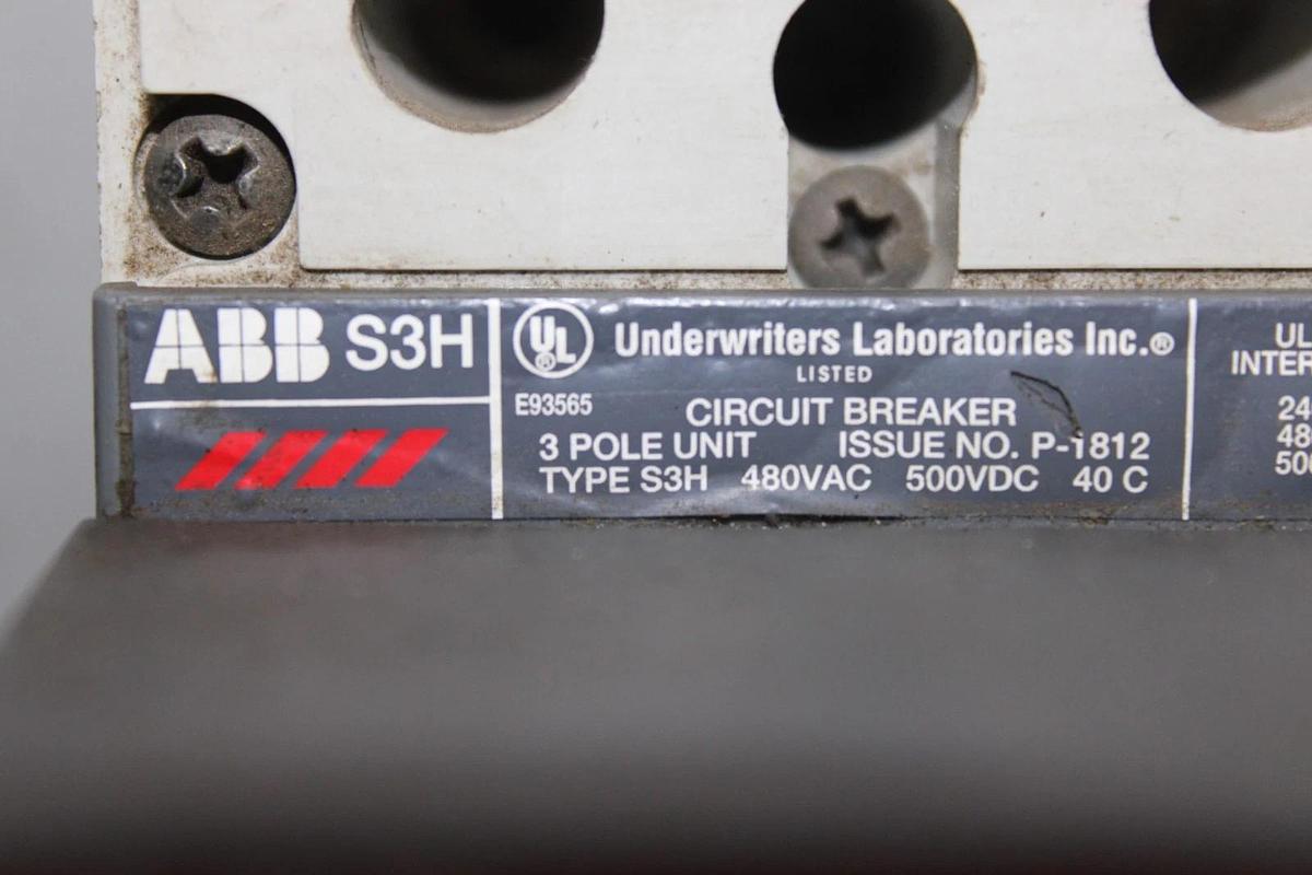 Used ABB CIRCUIT BREAKER SACE S3 S3H 225 AMP 480 VAC 3-POLE **WARRANTY INCLUDED**