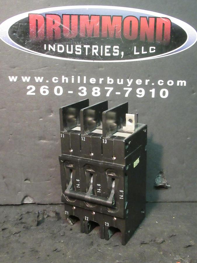 Used AIRPAX 3 POLE 14.6 AMP BREAKER 480 VAC 219-3-2600-537 HH83XB537-B 16.8 MAX AMPS