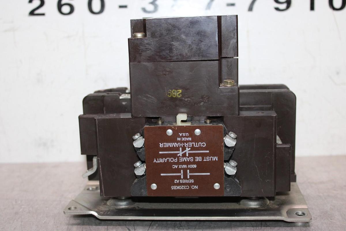 Used CUTLER-HAMMER CONTACTOR C832JN3 NEMA SIZE 3 120 AMP 600 VAC 3-POLE COIL: 120 V
