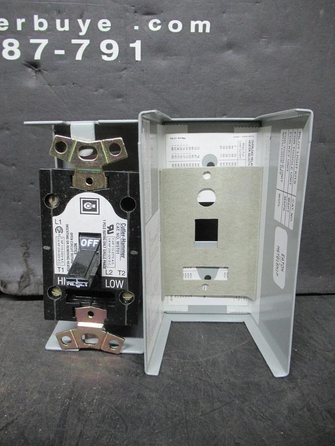 NEW SURPLUS EATON MANUAL MOTOR START 369D454G05 SINGLE POLE 1 HP 277 VAC