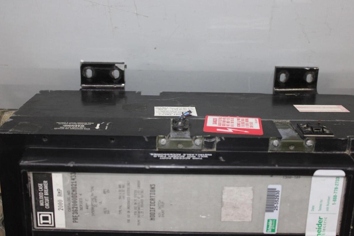 Used SQUARE D DC CIRCUIT BREAKER PAF362000DCM021433 W/ AUX. SWITCH & SHUNT TRIP