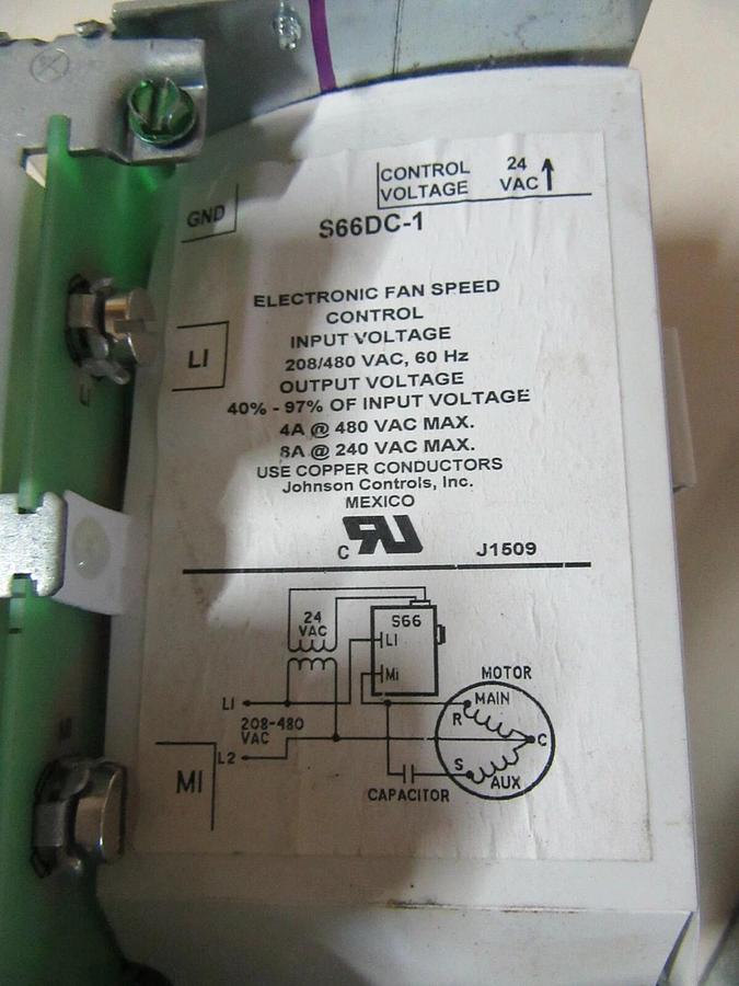 Used JOHNSON CONTROLS PENN ELECTRONIC FAN SPEED CONTROL DRIVE 208 / 480 MODEL S66DC-1