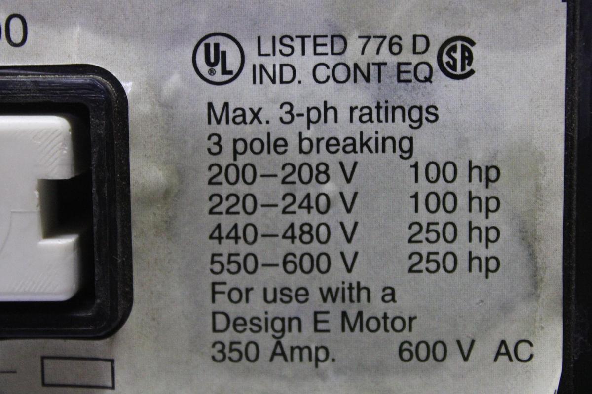 Used SQUARE D CIRCUIT BREAKER NXP361200GMT 1200 AMP 600 VAC 3-POLE